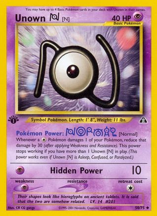 Unown [N] (50)/75 Uncommon 1st Edition
