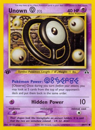 Unown [O] (69)/75 Common 1st Edition