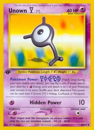 Unown [Y] (40)/64 Uncommon 1st Edition