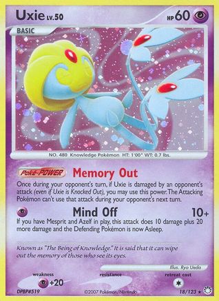 Uxie (18)/123 Holo Rare Reverse Holofoil