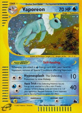 Vaporeon (H31) (H31)/144 Holo Rare Holofoil