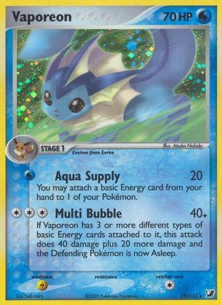 Vaporeon (19)/115 Holo Rare Reverse Holofoil