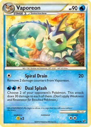 Vaporeon (41)/90 Uncommon Reverse Holofoil