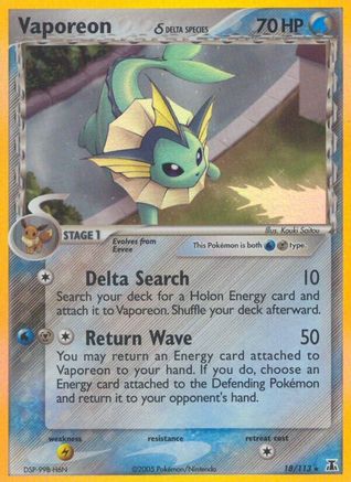 Vaporeon (Delta Species) (18)/113 Holo Rare Reverse Holofoil