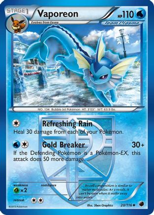 Vaporeon (Team Plasma) (20)/116 Uncommon Reverse Holofoil