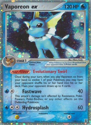 Vaporeon ex (110)/113 Ultra Rare Holofoil