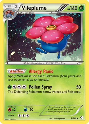 Vileplume (3)/149 Holo Rare Reverse Holofoil