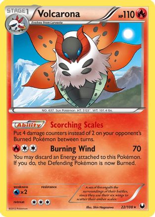 Volcarona (22)/108 Holo Rare Holofoil