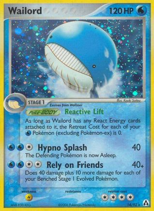 Wailord (14)/92 Holo Rare Reverse Holofoil