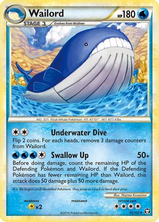 Wailord (31)/102 Rare Reverse Holofoil