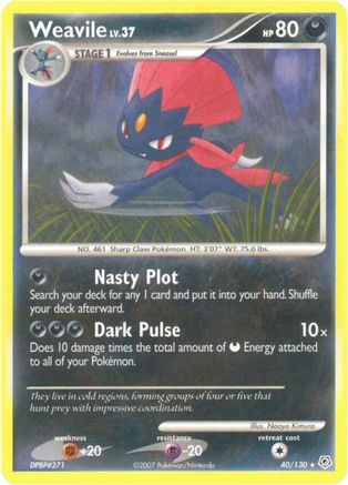 Weavile (40)/130 Rare Reverse Holofoil