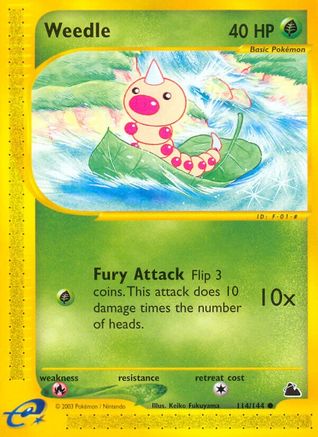Weedle (114) (114)/144 Common Reverse Holofoil