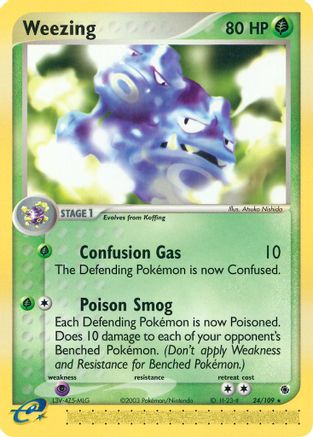 Weezing (24)/109 Rare Reverse Holofoil