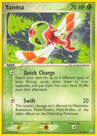 Yanma (28)/109 Rare Reverse Holofoil