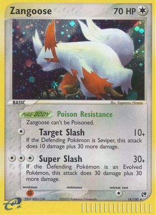 Zangoose (14)/100 Holo Rare Reverse Holofoil