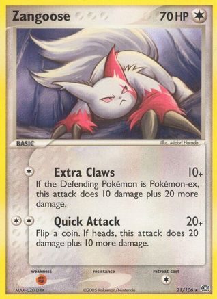 Zangoose (21)/106 Rare Reverse Holofoil