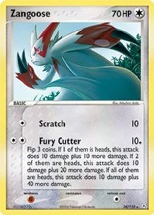 Zangoose (34)/110 Rare Reverse Holofoil
