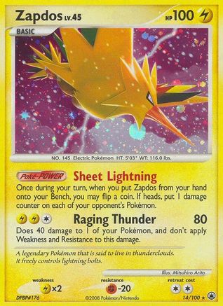 Zapdos (14)/100 Holo Rare Reverse Holofoil