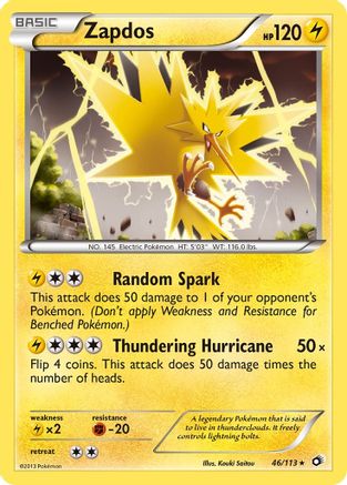 Zapdos (46)/113 Holo Rare Reverse Holofoil