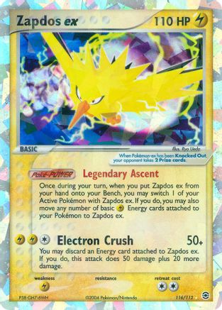Zapdos ex (116)/112 Secret Rare Holofoil