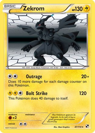 Zekrom (47)/114 Holo Rare Reverse Holofoil