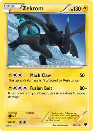 Zekrom (39)/116 Holo Rare Reverse Holofoil