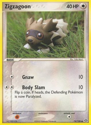 Zigzagoon (74)/106 Common Reverse Holofoil