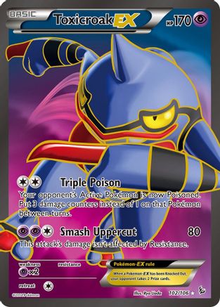 Toxicroak EX (102 Full Art) (102)/106 Ultra Rare Holofoil