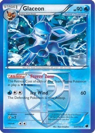 Glaceon - 23/116 (BW Plasma Freeze) (23) Holo Rare Holofoil