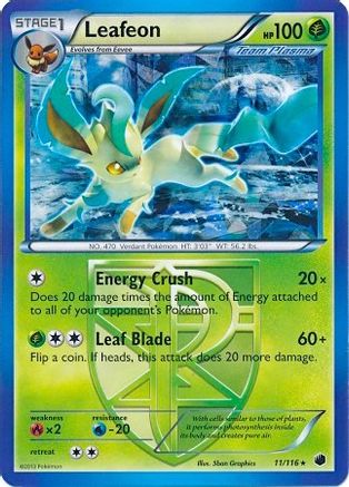 Leafeon - 11/116 (BW Plasma Freeze) (11) Holo Rare Holofoil