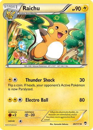 Raichu (28)/111 Uncommon Reverse Holofoil