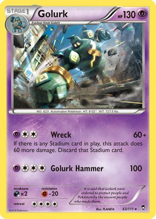 Golurk (43)/111 Rare Reverse Holofoil