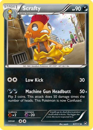 Scrafty (67)/111 Uncommon Reverse Holofoil