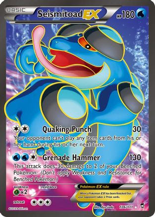 Seismitoad EX (106 Full Art) (106)/111 Ultra Rare Holofoil