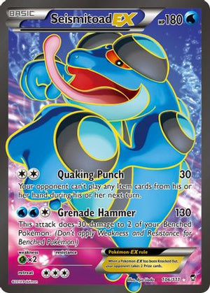 Lightly Played Seismitoad EX (106 Full Art)/111 Ultra Rare Holofoil (Cabinet)