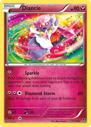 Diancie (71)/119 Holo Rare Reverse Holofoil