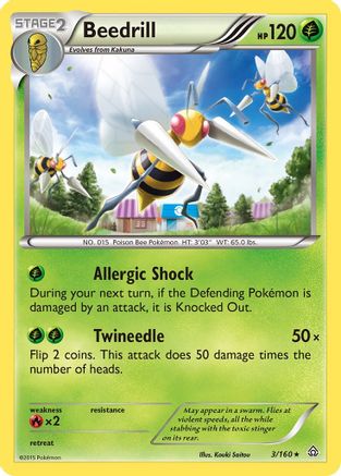Beedrill (3)/160 Rare Reverse Holofoil