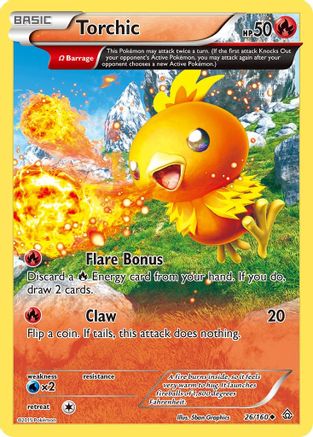 Torchic (Omega) (26)/160 Uncommon Reverse Holofoil
