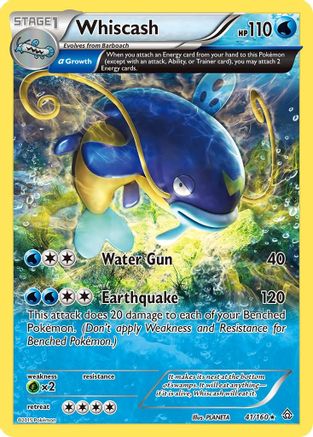 Whiscash (Alpha) (41)/160 Rare Reverse Holofoil