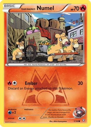 Team Magma's Numel (1)/34 Common Reverse Holofoil