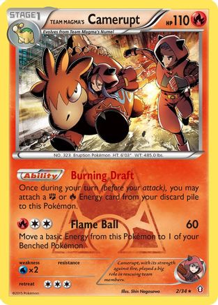 Team Magma's Camerupt (2)/34 Holo Rare Reverse Holofoil