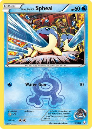Team Aqua's Spheal (3)/34 Common Reverse Holofoil