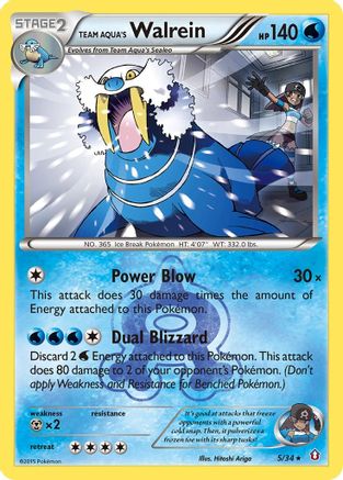 Team Aqua's Walrein (5)/34 Holo Rare Reverse Holofoil