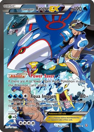 Heavily Played Team Aqua's Kyogre EX (6)/34 Ultra Rare Holofoil (Cabinet-HP)