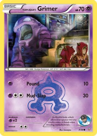 Team Aqua's Grimer (7)/34 Common Reverse Holofoil