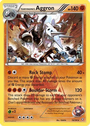 Team Magma's Aggron (14)/34 Holo Rare Reverse Holofoil