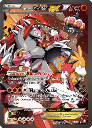 Team Magma's Groudon EX (15)/34 Ultra Rare Holofoil