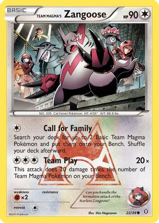 Team Magma's Zangoose (22)/34 Common