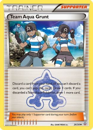 Team Aqua Grunt (26)/34 Uncommon Reverse Holofoil