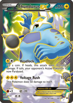 Thundurus EX (98 Full Art) (98)/108 Ultra Rare Holofoil
